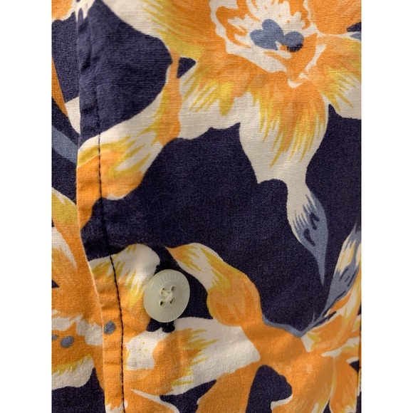 Vintage Structure - Blue Floral Button Up Hawaiian Shirt 100% Cotton Sz M - Picture 3 of 5